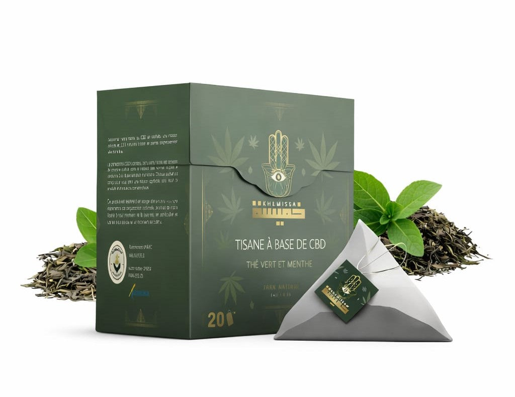 Khemissa - Tisane CBD Thé vert Menthe - 20 Sachets
